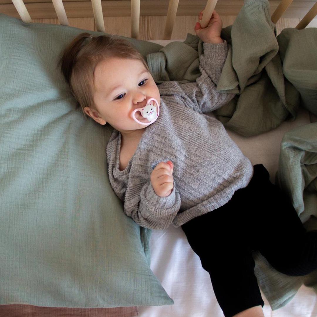 Ng Baby dynebetræk Vogn/vugge Muslin Frosty Green