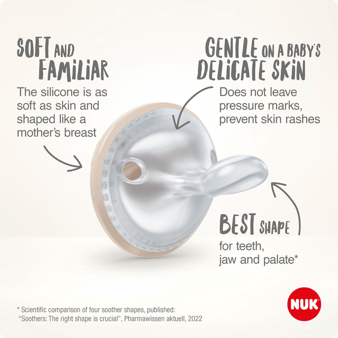 NUK sut Mommyfeel silikone Blandede farver 0-9 m